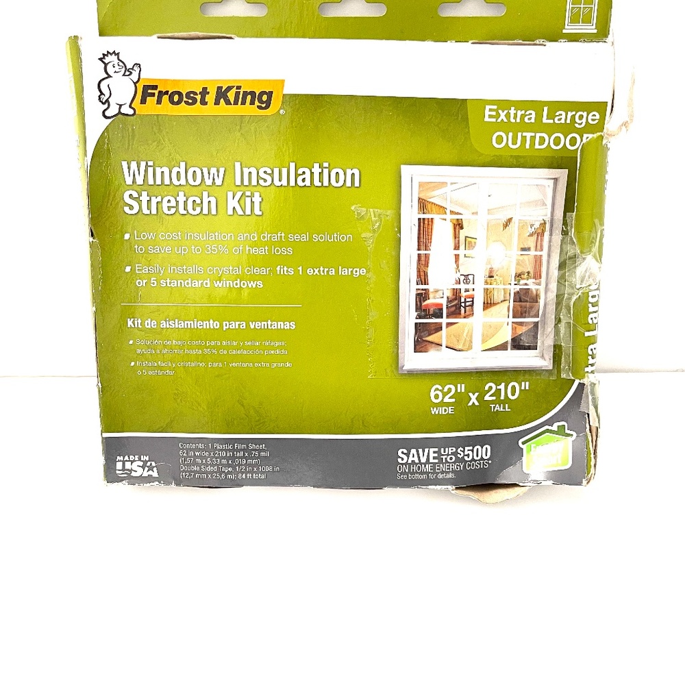 Frost King Outdoor Stretch Window Kit, 62in x 210in, Clear